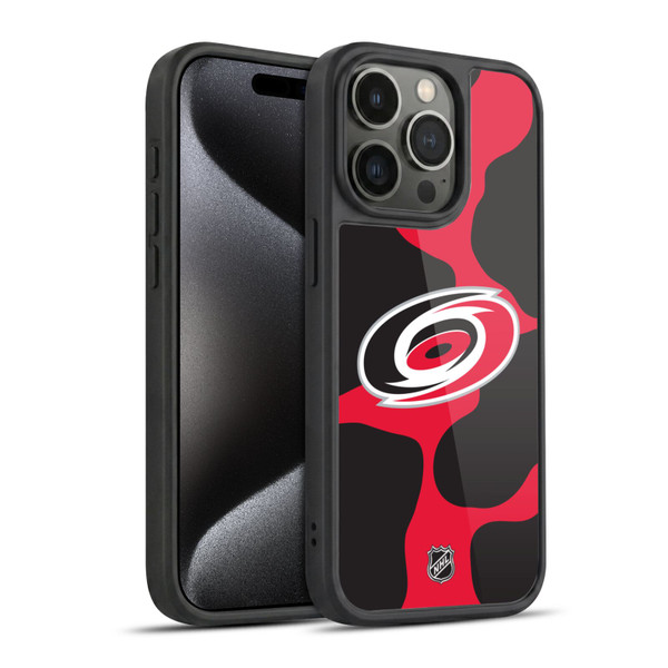 NHL Carolina Hurricanes Cow Pattern Gel Armour Case For Apple iPhone 15 Pro