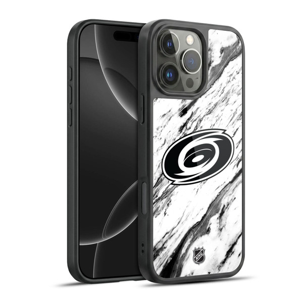NHL Carolina Hurricanes Marble Gel Armour Case For Apple iPhone 16 Pro Max