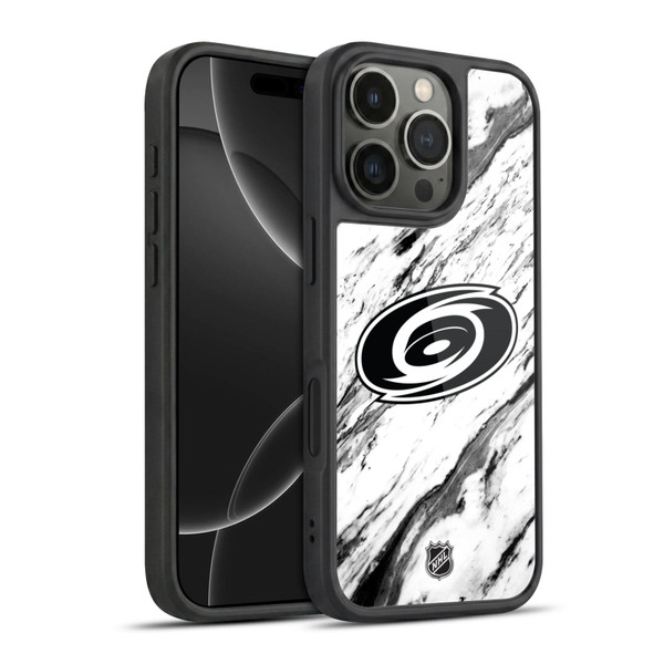 NHL Carolina Hurricanes Marble Gel Armour Case For Apple iPhone 16 Pro