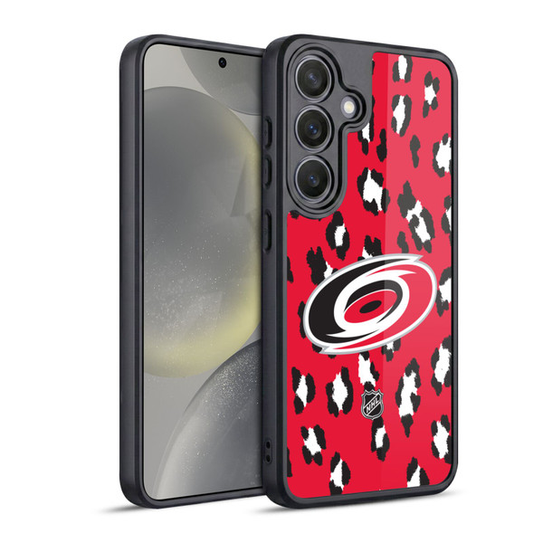 NHL Carolina Hurricanes Leopard Pattern Gel Armour Case For Samsung Galaxy S24 5G