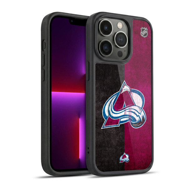 NHL Colorado Avalanche Half Distressed Gel Armour Case For Apple iPhone 13 Pro