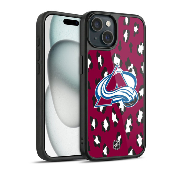 NHL Colorado Avalanche Leopard Pattern Gel Armour Case For Apple iPhone 15