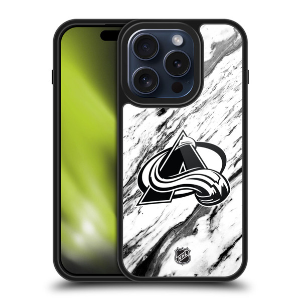 NHL Colorado Avalanche Marble Gel Armour Case For Apple iPhone 15 Pro