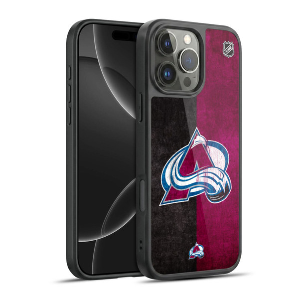 NHL Colorado Avalanche Half Distressed Gel Armour Case For Apple iPhone 16 Pro Max
