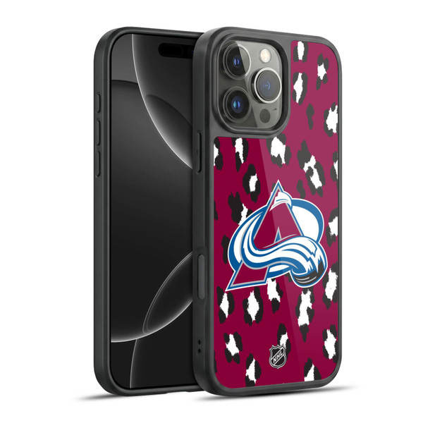 NHL Colorado Avalanche Leopard Pattern Gel Armour Case For Apple iPhone 16 Pro Max
