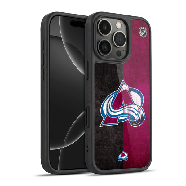 NHL Colorado Avalanche Half Distressed Gel Armour Case For Apple iPhone 16 Pro
