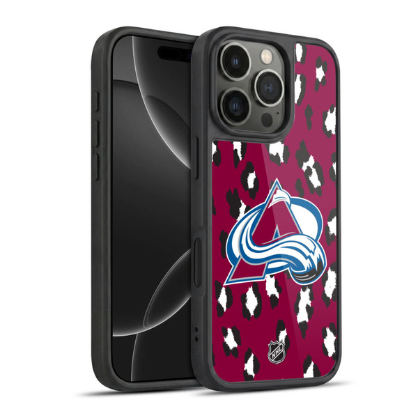 NHL Colorado Avalanche Leopard Pattern Gel Armour Case For Apple iPhone 16 Pro
