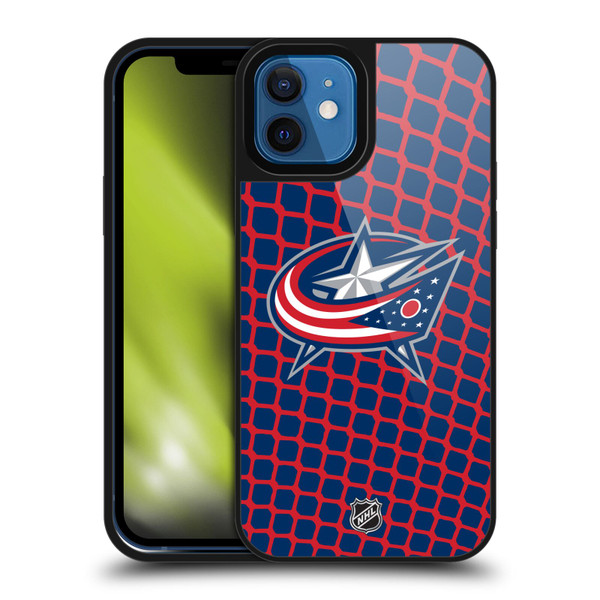 NHL Columbus Blue Jackets Net Pattern Gel Armour Case For Apple iPhone 12 / iPhone 12 Pro