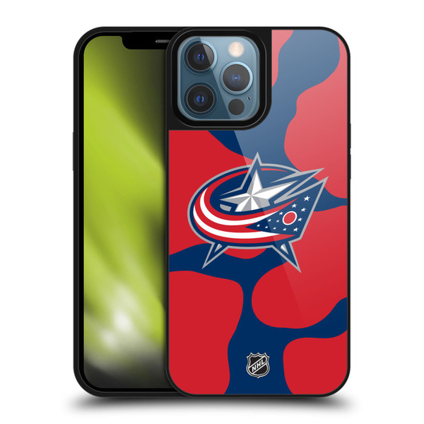 NHL Columbus Blue Jackets Cow Pattern Gel Armour Case For Apple iPhone 13 Pro Max