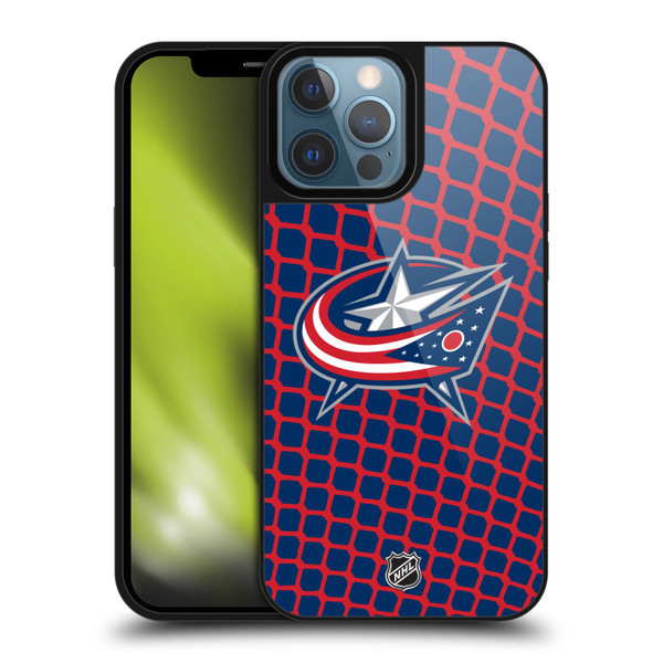 NHL Columbus Blue Jackets Net Pattern Gel Armour Case For Apple iPhone 13 Pro Max