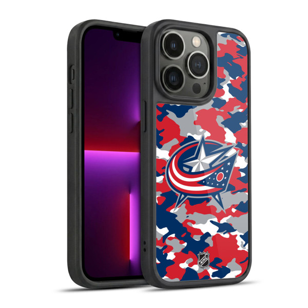 NHL Columbus Blue Jackets Camouflage Gel Armour Case For Apple iPhone 13 Pro