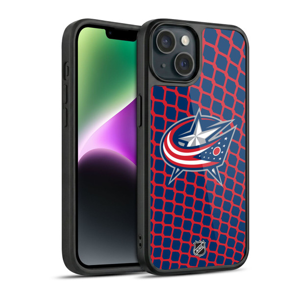 NHL Columbus Blue Jackets Net Pattern Gel Armour Case For Apple iPhone 14