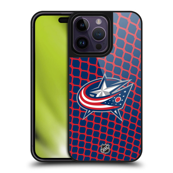 NHL Columbus Blue Jackets Net Pattern Gel Armour Case For Apple iPhone 14 Pro Max