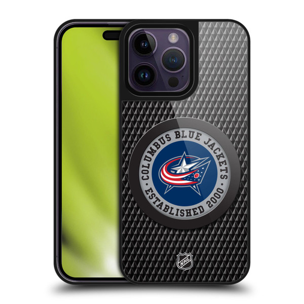 NHL Columbus Blue Jackets Puck Texture Gel Armour Case For Apple iPhone 14 Pro Max