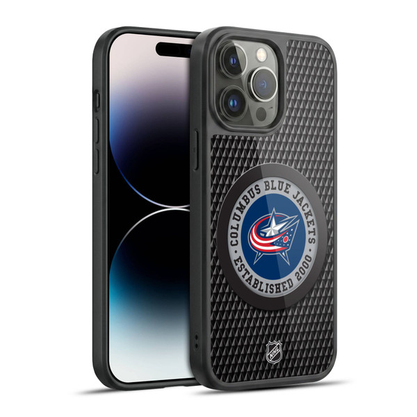NHL Columbus Blue Jackets Puck Texture Gel Armour Case For Apple iPhone 14 Pro Max