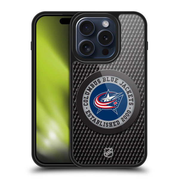 NHL Columbus Blue Jackets Puck Texture Gel Armour Case For Apple iPhone 15 Pro
