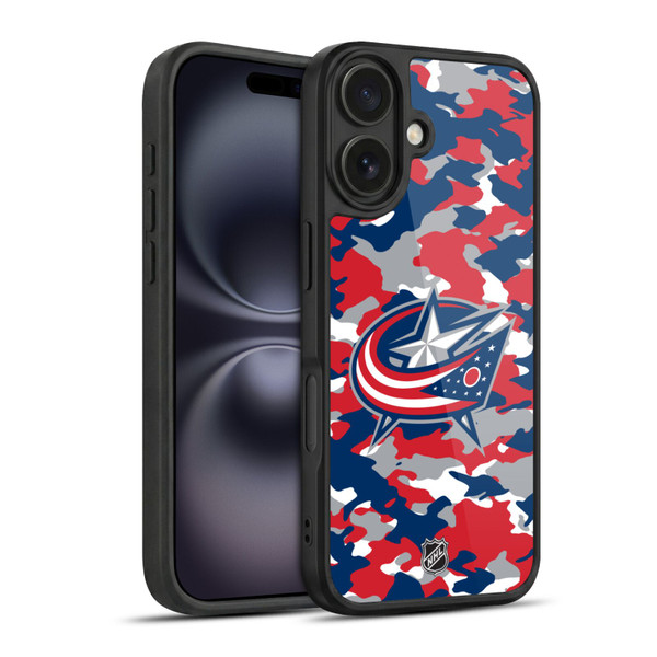 NHL Columbus Blue Jackets Camouflage Gel Armour Case For Apple iPhone 16