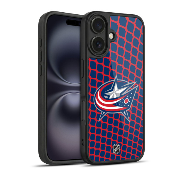 NHL Columbus Blue Jackets Net Pattern Gel Armour Case For Apple iPhone 16