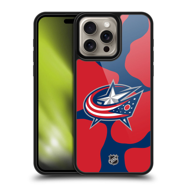 NHL Columbus Blue Jackets Cow Pattern Gel Armour Case For Apple iPhone 16 Pro Max NHL Columbus Blue Jackets Cow Pattern Gel Armour Case For Apple iPhone 16 Pro Max