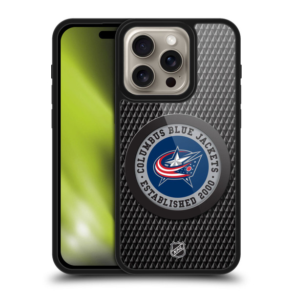 NHL Columbus Blue Jackets Puck Texture Gel Armour Case For Apple iPhone 16 Pro