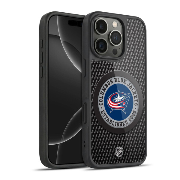NHL Columbus Blue Jackets Puck Texture Gel Armour Case For Apple iPhone 16 Pro