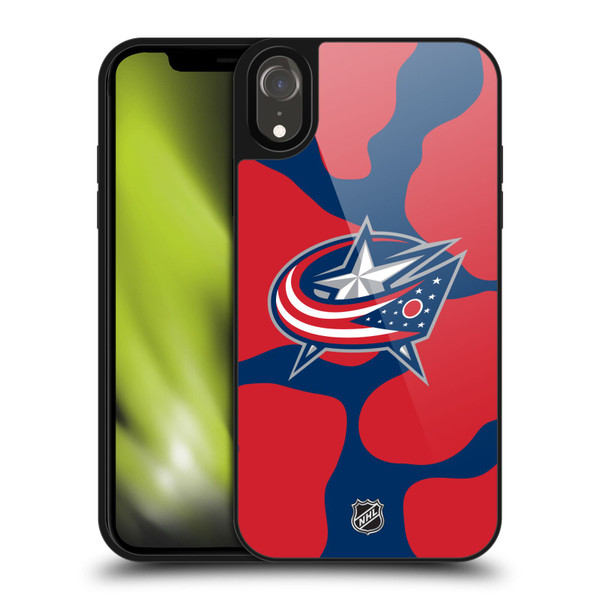 NHL Columbus Blue Jackets Cow Pattern Gel Armour Case For Apple iPhone XR