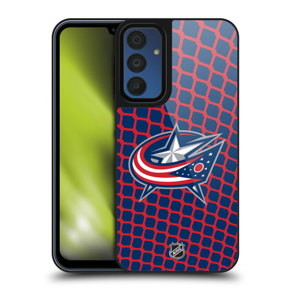 NHL Columbus Blue Jackets Net Pattern Gel Armour Case For Samsung Galaxy A15