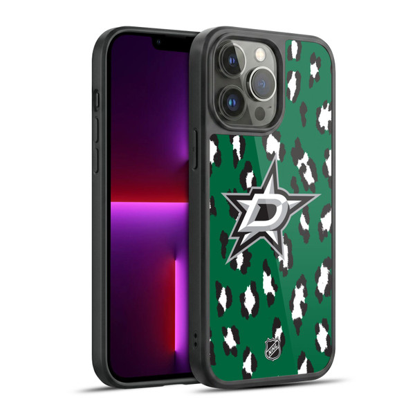 NHL Dallas Stars Leopard Pattern Gel Armour Case For Apple iPhone 13 Pro Max