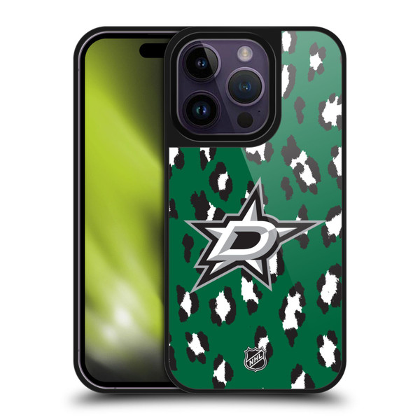 NHL Dallas Stars Leopard Pattern Gel Armour Case For Apple iPhone 14 Pro