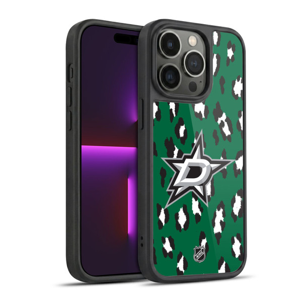 NHL Dallas Stars Leopard Pattern Gel Armour Case For Apple iPhone 14 Pro