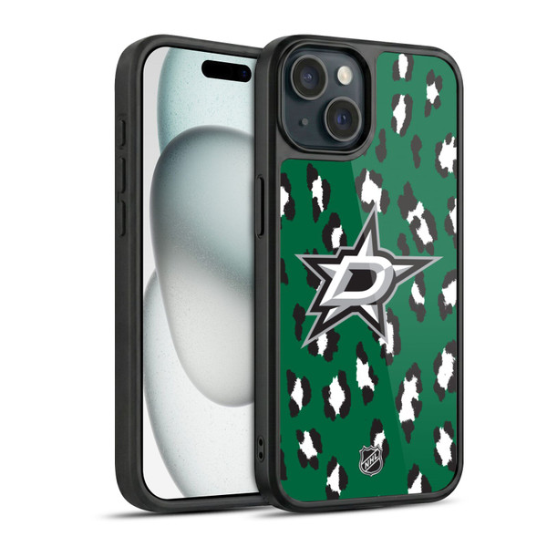 NHL Dallas Stars Leopard Pattern Gel Armour Case For Apple iPhone 15