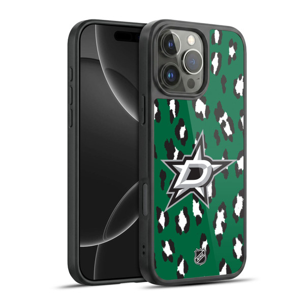 NHL Dallas Stars Leopard Pattern Gel Armour Case For Apple iPhone 16 Pro Max