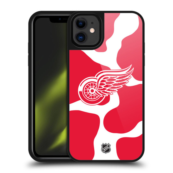 NHL Detroit Red Wings Cow Pattern Gel Armour Case For Apple iPhone 11