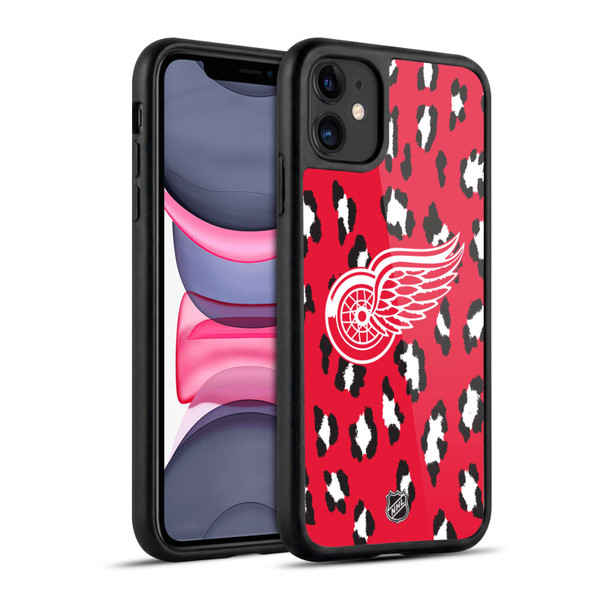 NHL Detroit Red Wings Leopard Pattern Gel Armour Case For Apple iPhone 11