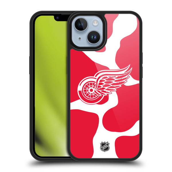 NHL Detroit Red Wings Cow Pattern Gel Armour Case For Apple iPhone 14 NHL Detroit Red Wings Cow Pattern Gel Armour Case For Apple iPhone 14