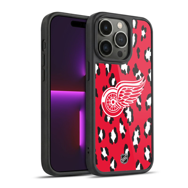 NHL Detroit Red Wings Leopard Pattern Gel Armour Case For Apple iPhone 14 Pro
