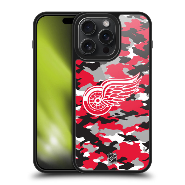 NHL Detroit Red Wings Camouflage Gel Armour Case For Apple iPhone 15 Pro Max