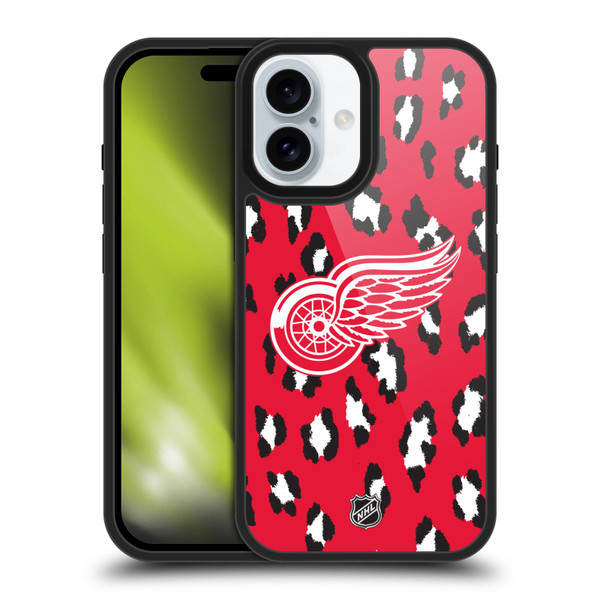 NHL Detroit Red Wings Leopard Pattern Gel Armour Case For Apple iPhone 16