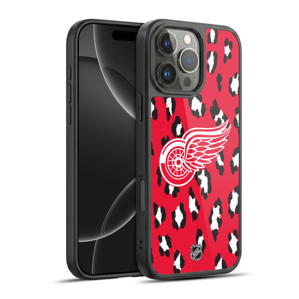 NHL Detroit Red Wings Leopard Pattern Gel Armour Case For Apple iPhone 16 Pro Max