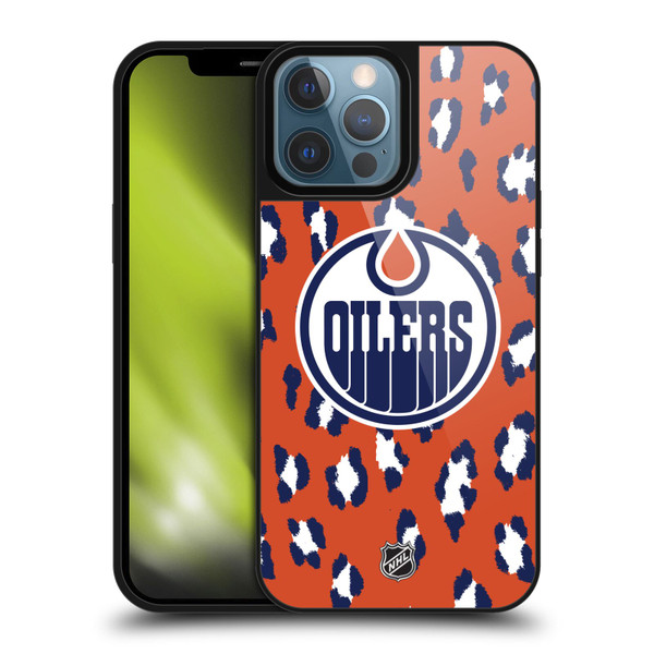 NHL Edmonton Oilers Leopard Pattern Gel Armour Case For Apple iPhone 13 Pro Max