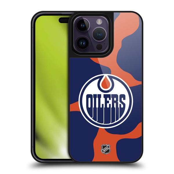 NHL Edmonton Oilers Cow Pattern Gel Armour Case For Apple iPhone 14 Pro Max