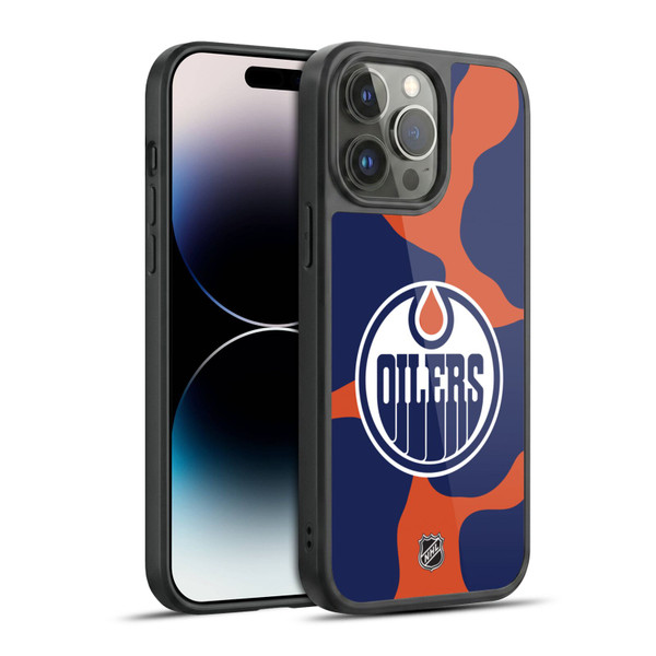 NHL Edmonton Oilers Cow Pattern Gel Armour Case For Apple iPhone 14 Pro Max