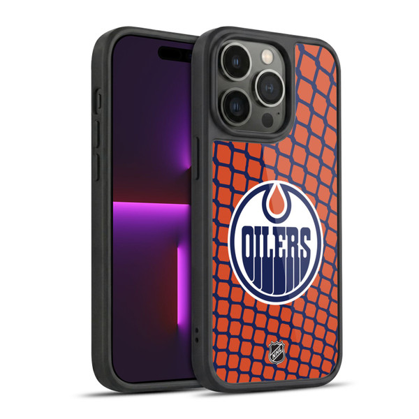NHL Edmonton Oilers Net Pattern Gel Armour Case For Apple iPhone 14 Pro