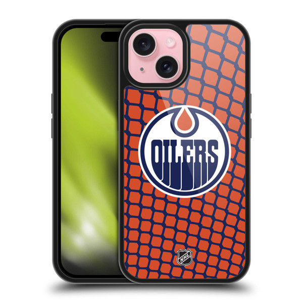 NHL Edmonton Oilers Net Pattern Gel Armour Case For Apple iPhone 15