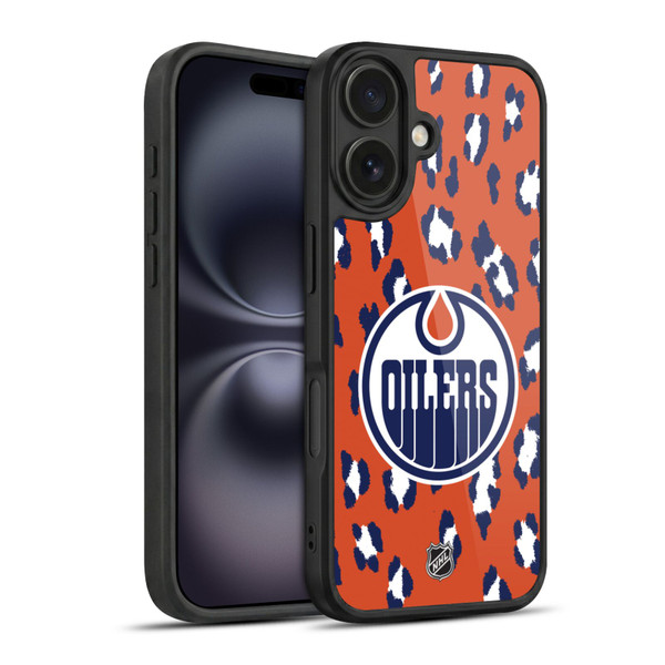 NHL Edmonton Oilers Leopard Pattern Gel Armour Case For Apple iPhone 16