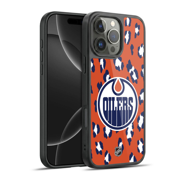 NHL Edmonton Oilers Leopard Pattern Gel Armour Case For Apple iPhone 16 Pro Max