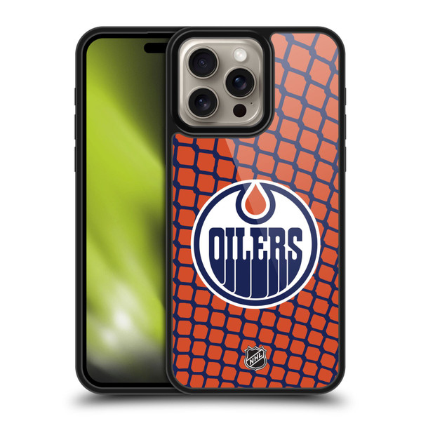 NHL Edmonton Oilers Net Pattern Gel Armour Case For Apple iPhone 16 Pro Max