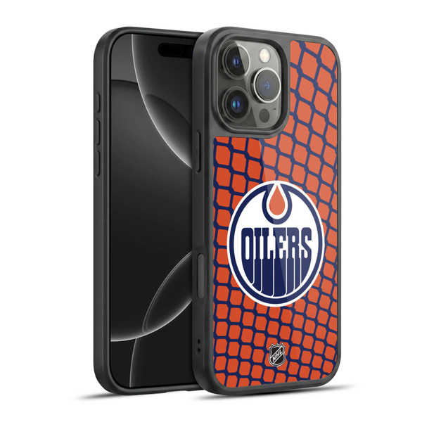 NHL Edmonton Oilers Net Pattern Gel Armour Case For Apple iPhone 16 Pro Max