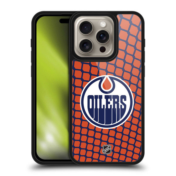 NHL Edmonton Oilers Net Pattern Gel Armour Case For Apple iPhone 16 Pro
