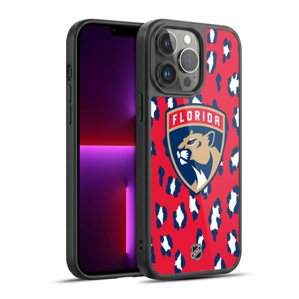 NHL Florida Panthers Leopard Pattern Gel Armour Case For Apple iPhone 13 Pro Max